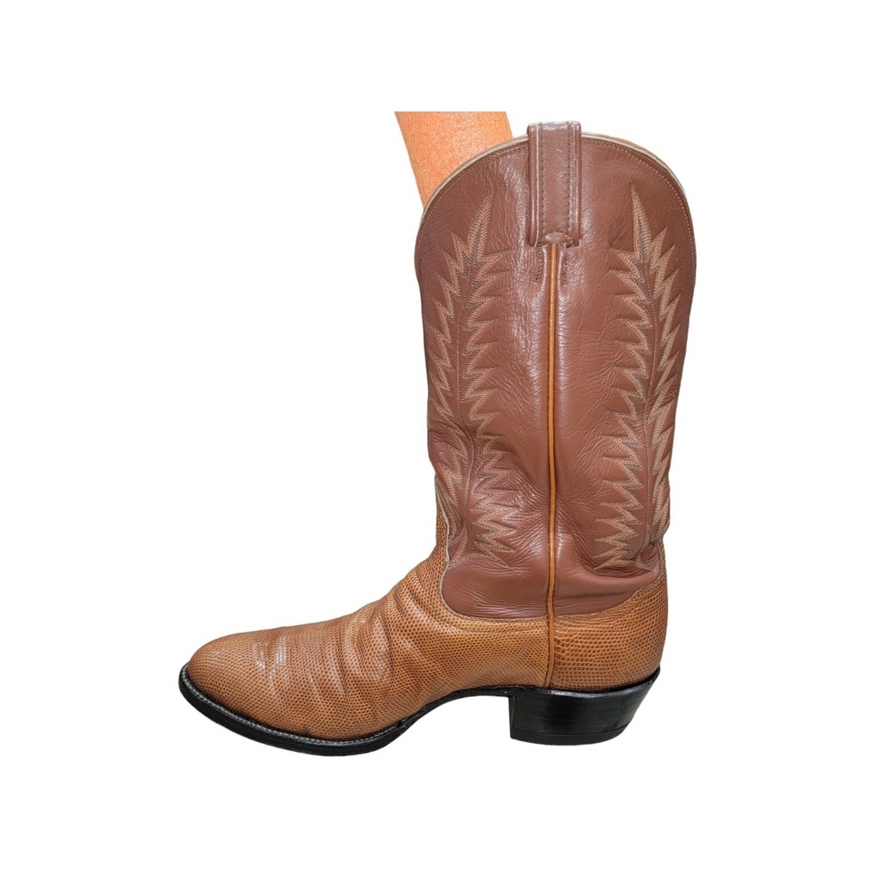 Tony Lama Mens Emilia Lizard Skin Brown Western Cowboy Boots 4811 Sz 13 B Exotic - Picture 5 of 12